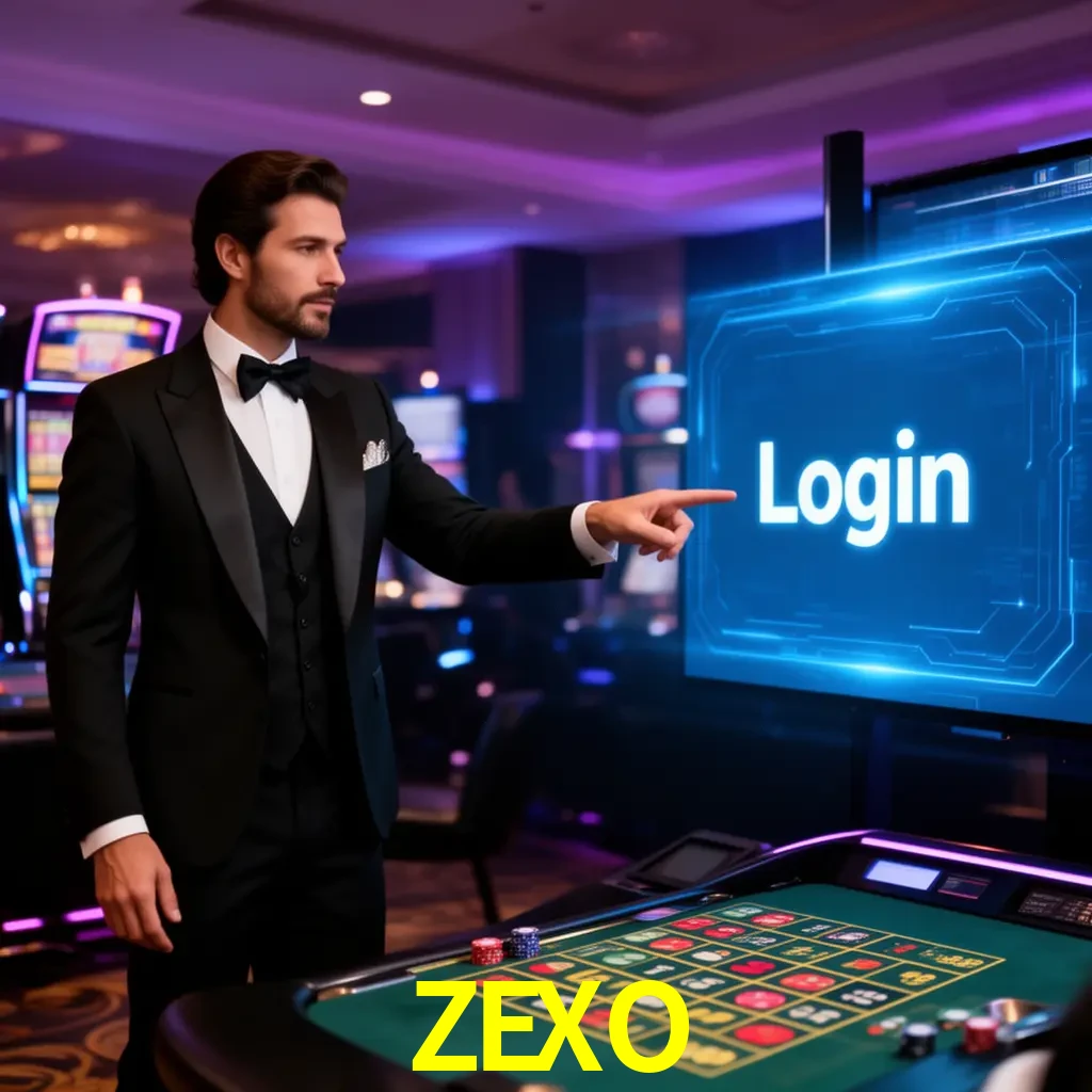 ZEXO Login - OTP, cuenta y soporte Pantalla ZEXO Login con OTP, contraseña, cuenta segura y soporte móvil